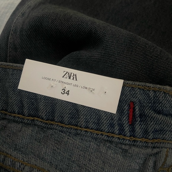 NWT ZARA SIGNATURE DENIM THE LOOSE FIT IN DISTRESSED RESIN STRAIGHT LEG EU34/US2 - Picture 13 of 15